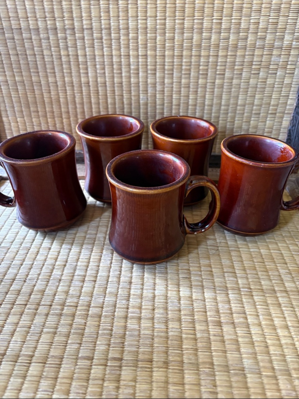 ☕️ Vintage Restaurant Ware World Ultima Mugs Set of 5 Heavy Stoneware 8 oz mugs